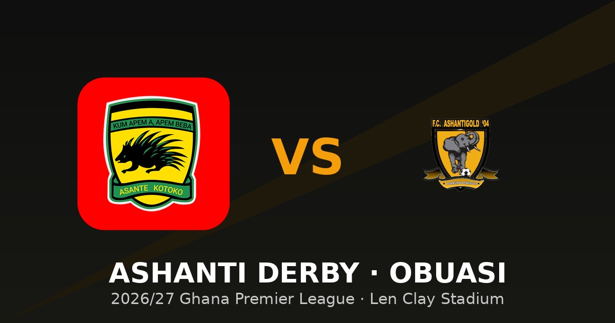 Ashanti Derby Returns to Obuasi as Kotoko Set for Showdown with FC AshantiGold 04